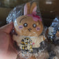Cute Hachiware Momonga Gyaru Style Plush Keychain Tan Skin Blue-Eared Cat Bag Usagi Charm Pendant Toy Gift for Boys Girls Fans