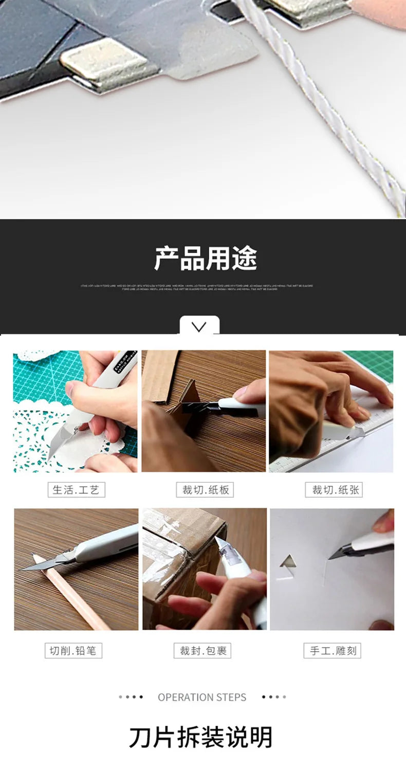 SDI 9mm Anti-Shaking Utility Knife 30-Degree Angle Sharp Black Steel Blades Box Cutter Auto Lock Professional Craft DIY Opener