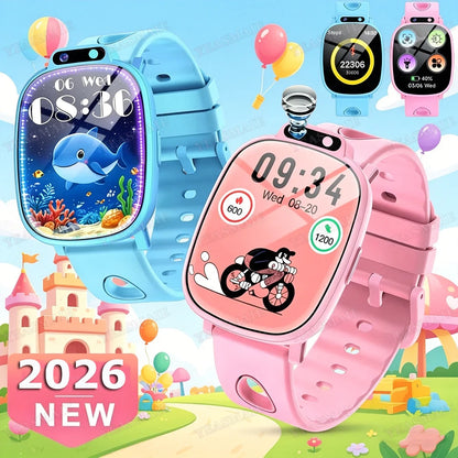 Children's Smart Watch 2026 Camera LED Flashlight Fun Games Stopwatch Calculator Alarm Reminders Boys and Girls Smartwatch HW12