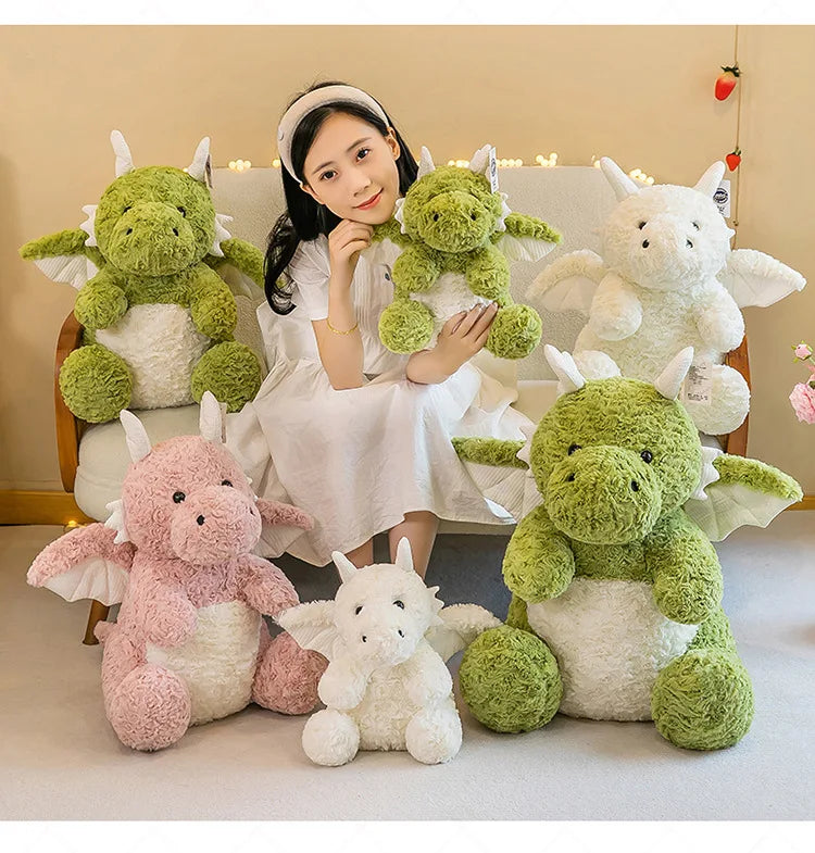 22-60CM Cute Pterodactyl Flying Dragon Doll Dinosaur with Wings Plush Toy Bed Pillow Sleeping Companion Soothing Gift for Kid