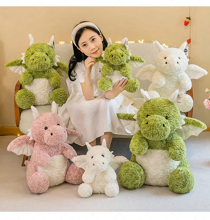 22-60CM Cute Pterodactyl Flying Dragon Doll Dinosaur with Wings Plush Toy Bed Pillow Sleeping Companion Soothing Gift for Kid