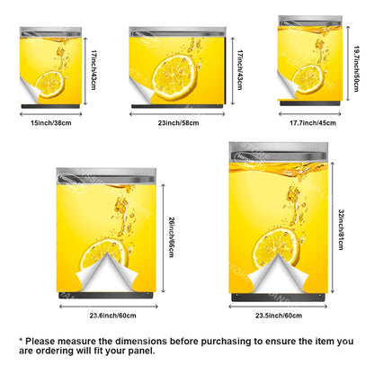 Water Splash Delicious Fruit Printed Dishwasher Sticker Wallpaper Kitchen Waterproof Dishwashing Cabinet Cover Decal Poster
