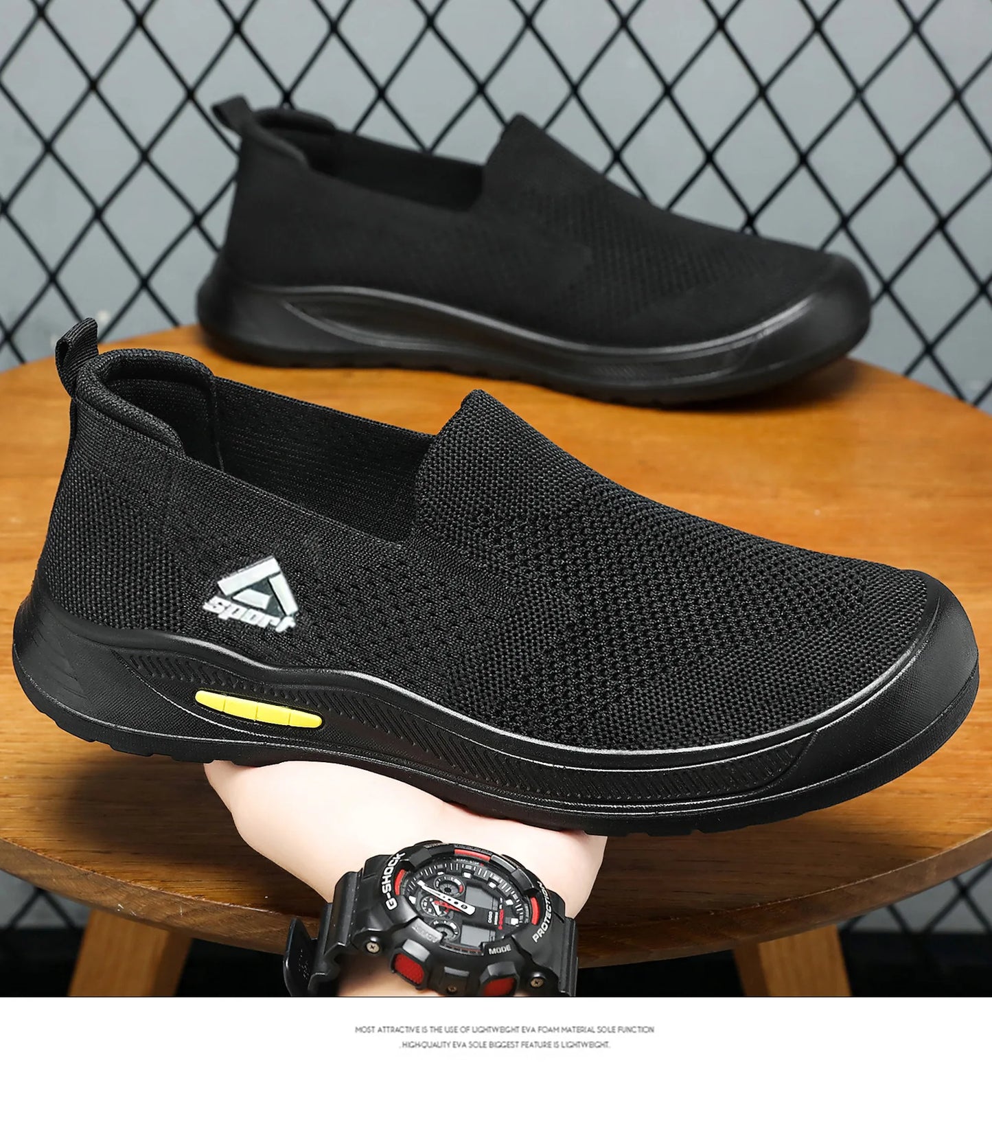 Men's Breathable Mesh Canvas Slip-On Shoes Anti-Odor Lightweight Soft Sole Casual Loafers Male Sneakers Summer cotton shoes