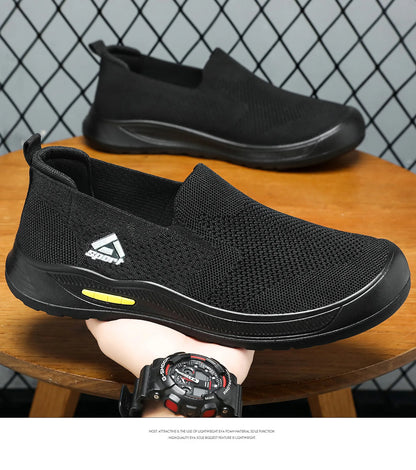 Men's Breathable Mesh Canvas Slip-On Shoes Anti-Odor Lightweight Soft Sole Casual Loafers Male Sneakers Summer cotton shoes