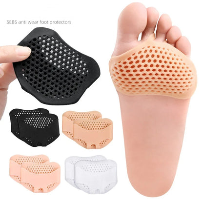 1 Pair Silicone Forefoot Pad Metatarsal Cushion Toe Separator Pain Relief Non-slip Pads Honeycomb Orthotics Foot Massage Insoles