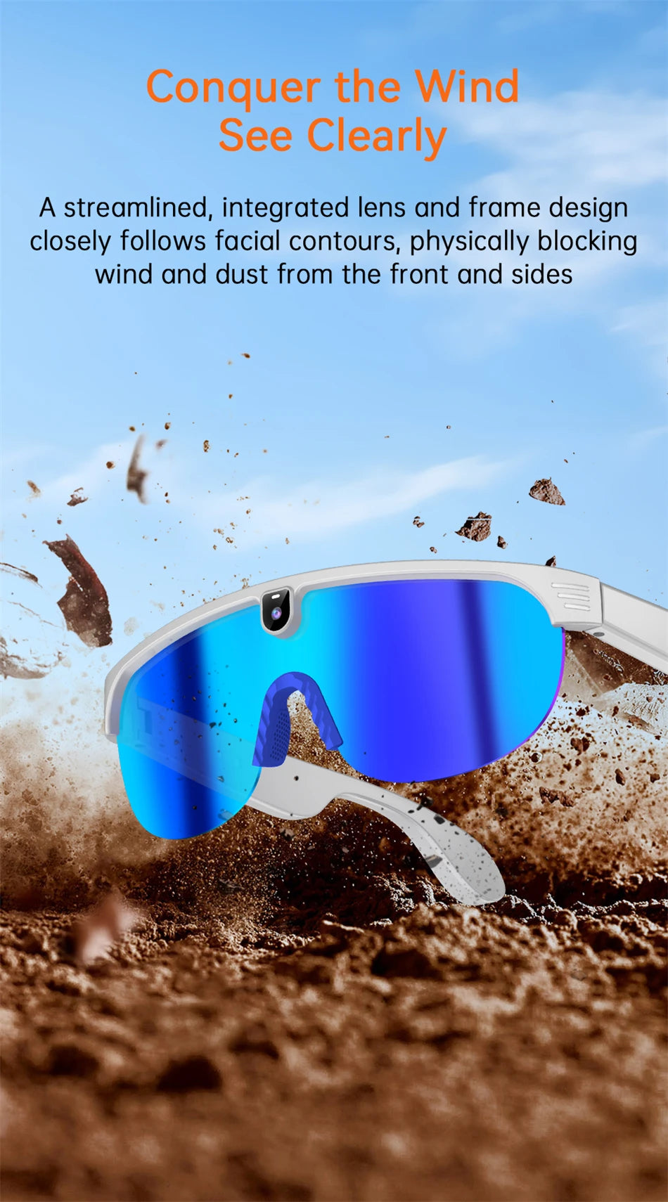 4K Polarized AI Smart Cycling Glasses Men 800W Camera Video Recording Translation Sunglasses Bluetooth Call Music Sports Glasses
