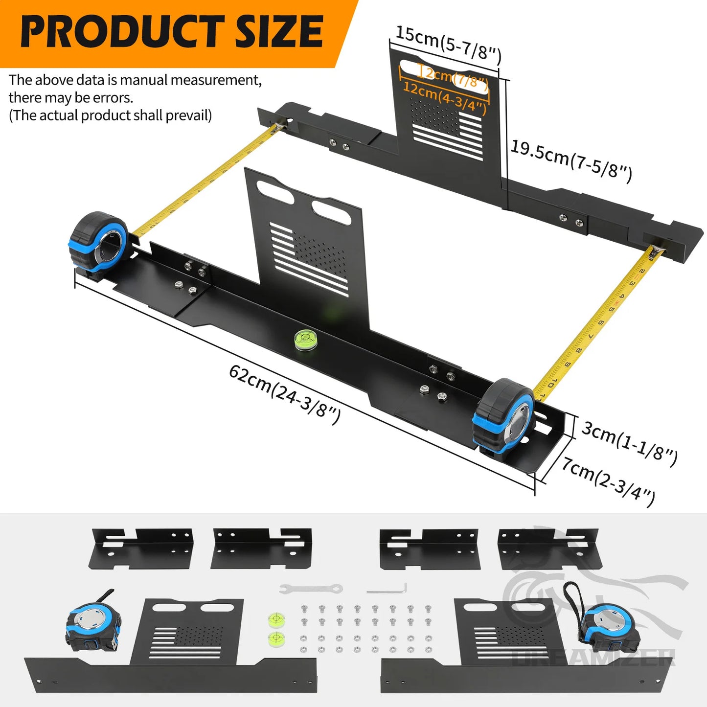 2PCS Wheel Alignment Tool Automotive Car Wheel Alignment Tool Kit No Caliper Removal Front End Alignment Tool
