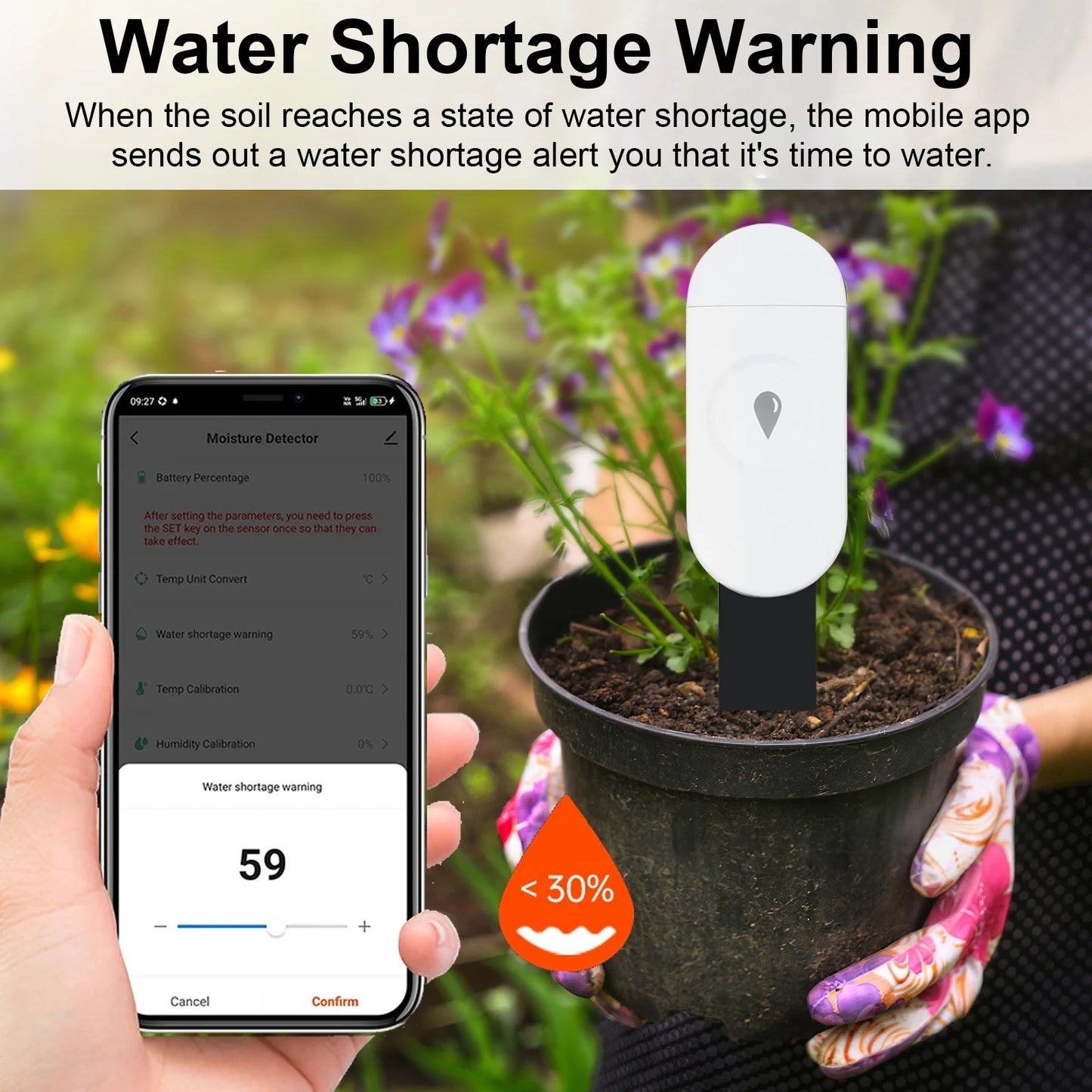 Zigbee Temperature Humidity Moisture Detector Smart Soil Tester Moisture Sensor Phone App RealTime Monitor for Home Garden