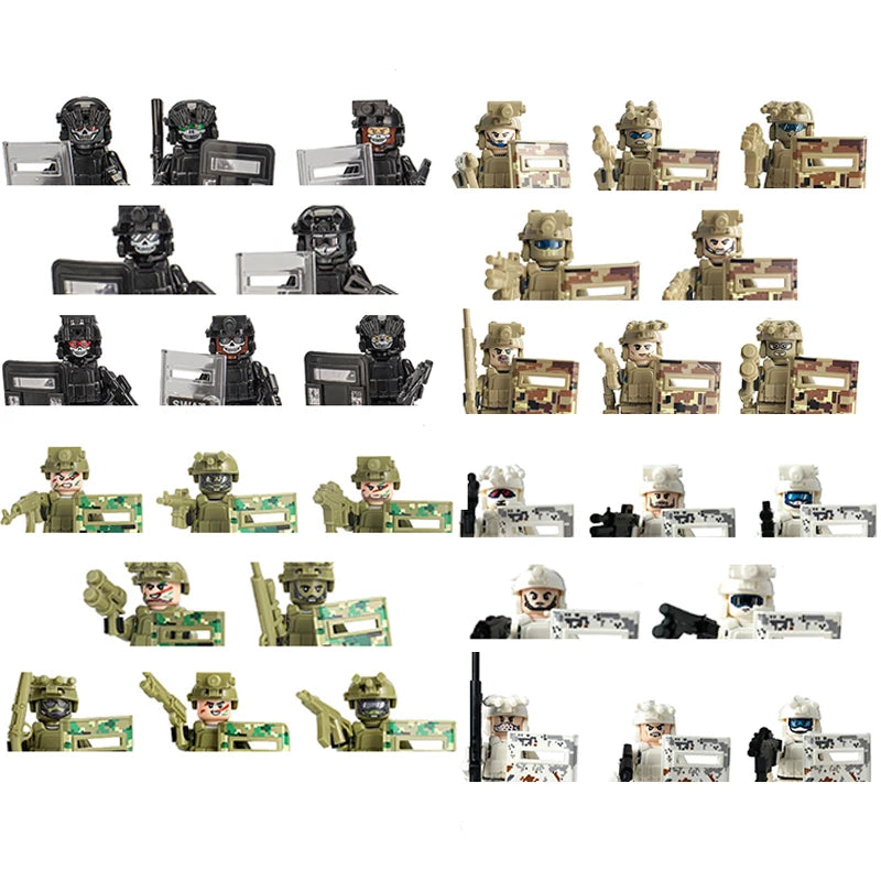 City character building block figure set, little block people, block accessories, engineer, doctor, firefighter, kids' toy