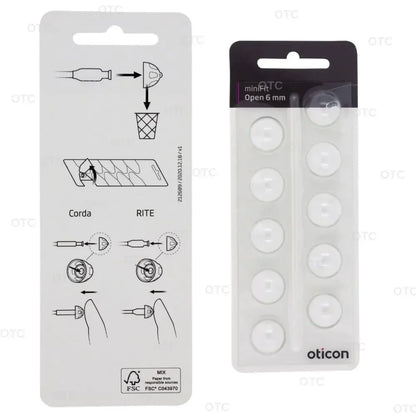 Oticon Minifit Open Domes for Hearing Aids - Replacement Tips in 6mm 8mm 10mm Sizes Compatible with Oticon Models