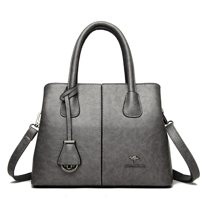 Genuine Brand Women's Soft Leather Handbags Ladies Large Tote Bag Female Square Shoulder Bags Sac Fashion Crossbody Bags Purse