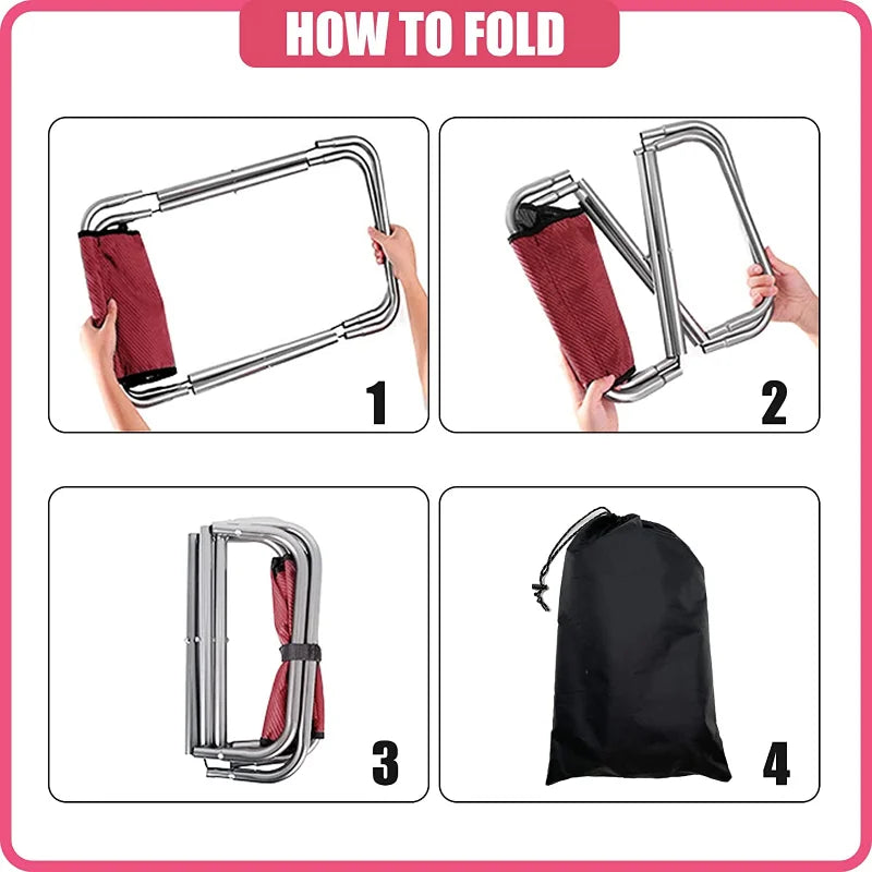 Folding Camping Stool Portable Aluminum Alloy Lightweight Foldable with Carry Bag for Fishing Outdoor Camping Hiking and BBQ