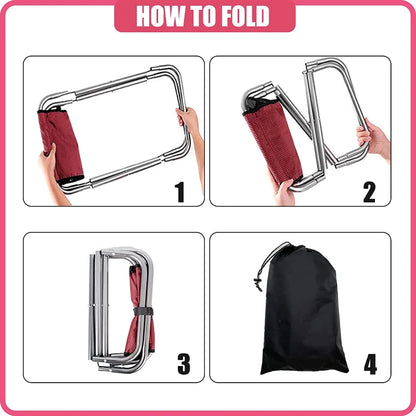 Folding Camping Stool Portable Aluminum Alloy Lightweight Foldable with Carry Bag for Fishing Outdoor Camping Hiking and BBQ