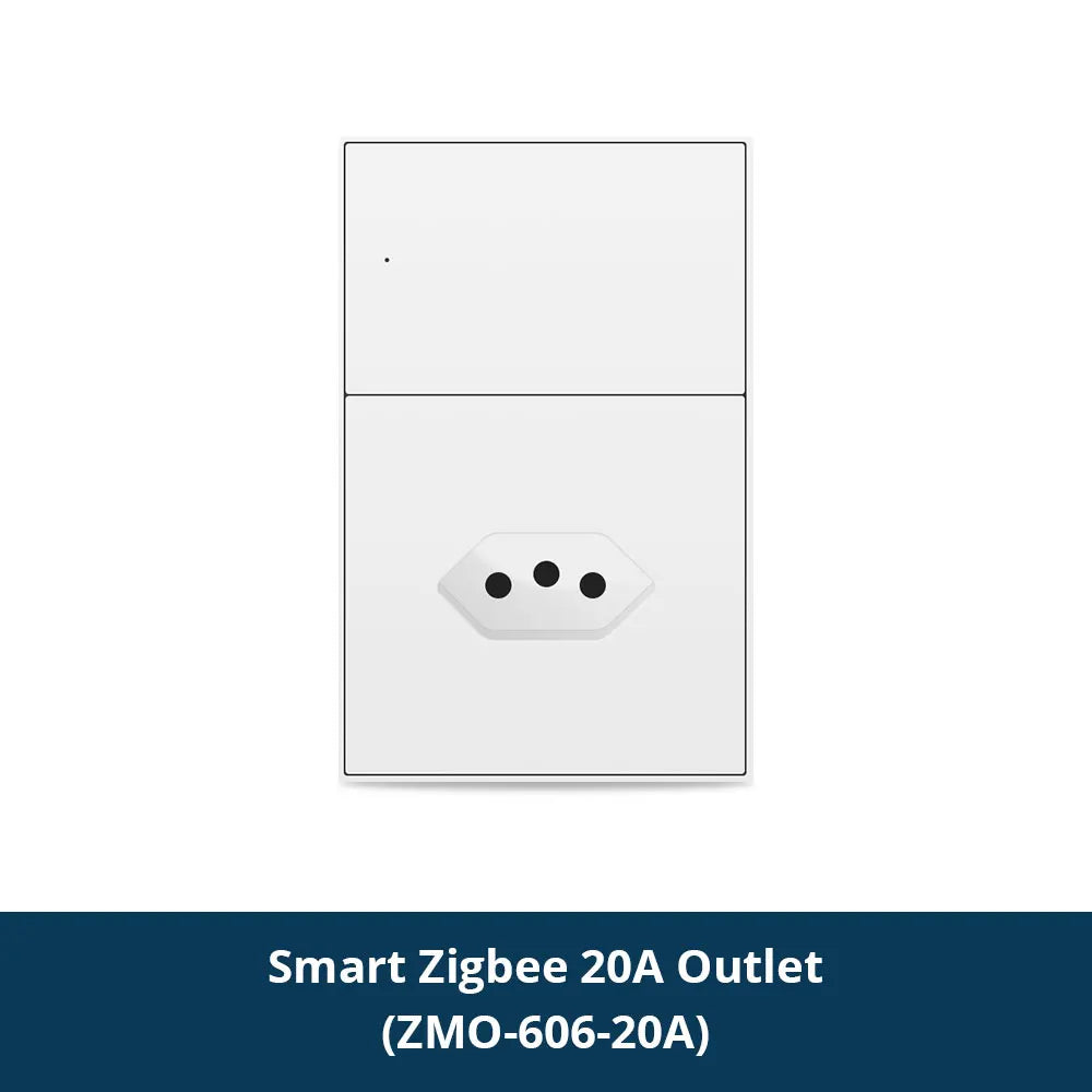 Zemismart Zigbee Brazil Outlet 10A 20A Brazilian Socket Work with Tuya Smart life Google Home Smartthings Homekit Control via M6