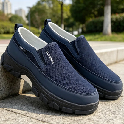 2026 New Men's Loafers Spring Large Size 39-48 Round-Toe Men's Moccasins Slip-On Mature Men's Shoes Simple Lightweight Casual Shoes
