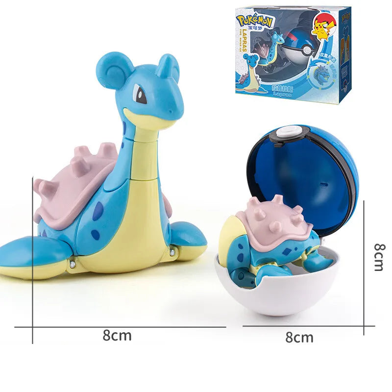 Pokemon ball deform Figure Pikachu Charizard Venusaur Blastoise Gyarados Solgaleo Lunala Action Figurine pokeball poke child Toy