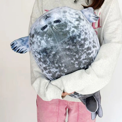20cm Plush Blob Seal Pillow Mother with Four Kids Seal Chubby 3D Novelty Sea Lion Doll Stuffed Toy Pillow Gifts for Kids Girls