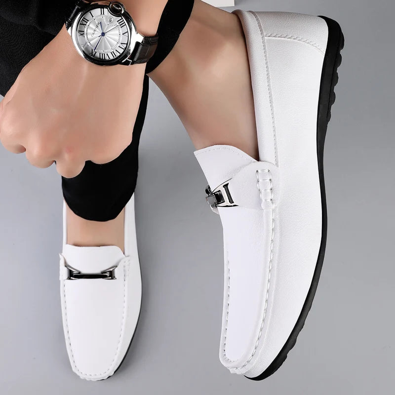Men's daily casual leather shoes driving shoes new four-season general Doudou men's shoes outdoor lazy one pedal