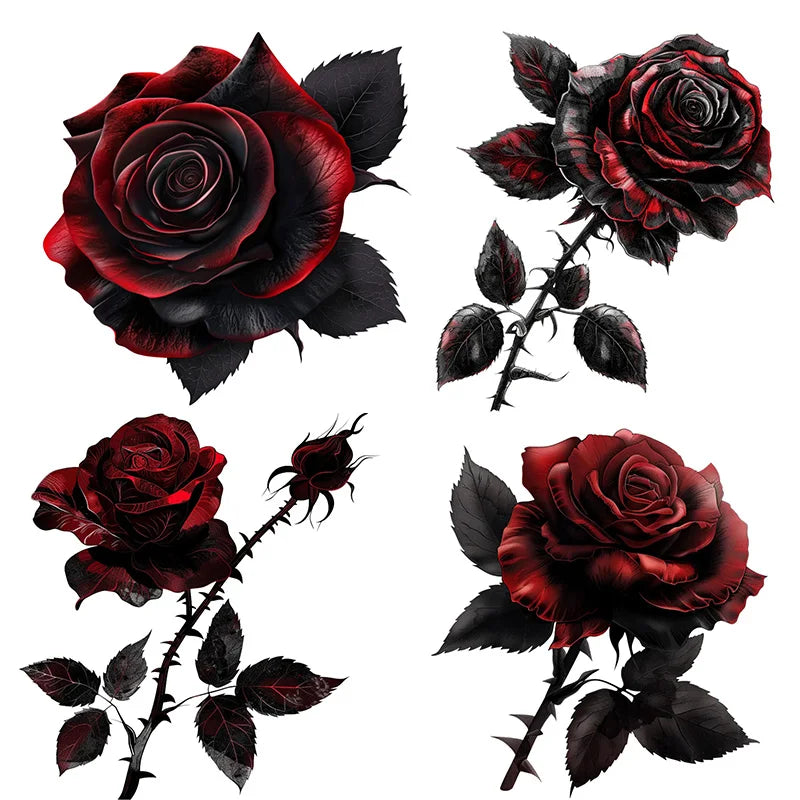 KT88# Gothic Rose Sticker Stickers,Wall Toilet Decal Removable, Vinyl Car Sticker for Bathroom Decor, Outdoor Indoor Use