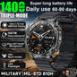 2026 Nowy Wojskowy CZOŁG Smartwatch Połączenia Bluetooth Wodoodporność 10ATM Bateria 1400mAh Monitorowanie Tętna Zegarek Sportowy Outdoor Męski