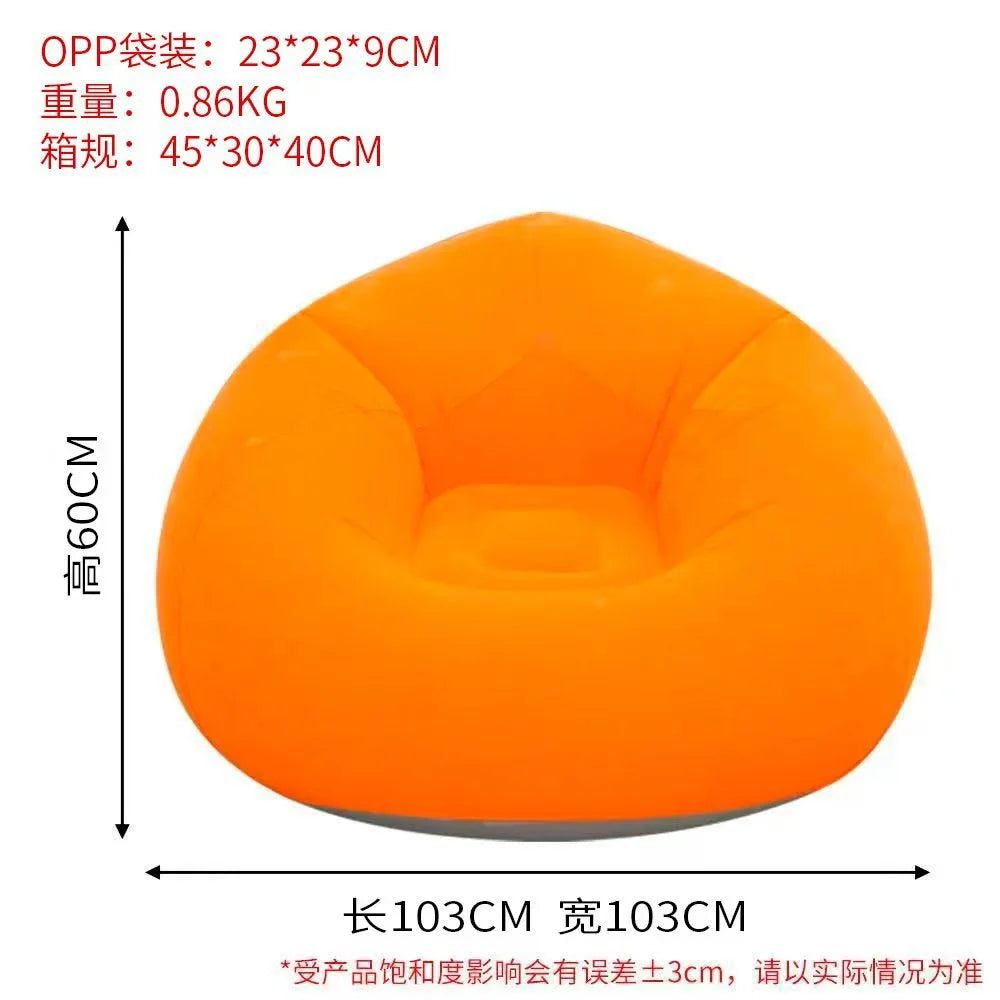 Large Lazy Inflatable PVC Sofa Chair Lounger Seat Bean Bag Tatami Style Living Room Couch 2026 Latest Models Puff Pouf