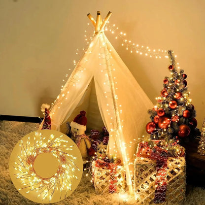 USB Power LED Firecracker String Lights Remote Control Garland Fairy Lights for Wedding Party Garden Plants Christmas Decoration