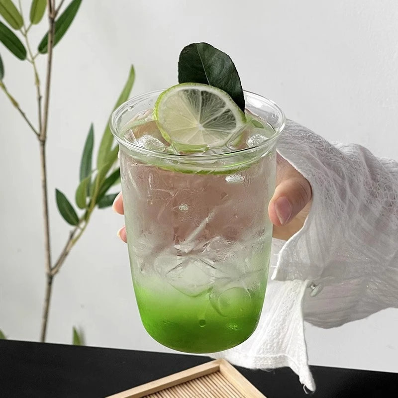 1/6pcs Japanese Glass Cup Milk Coffee Glass Mug Transparent Mug Beer Ins Water Drinking Cup Kitchen Accessory Water Glass Cups