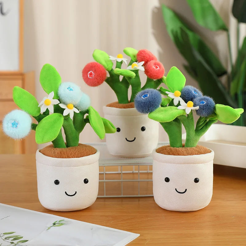 Green Plant Potted Plants Lily Flowers Strawberries Lotus Flowers Persimmons Morning Glory Ornament Soft Birthday Gifts Decor