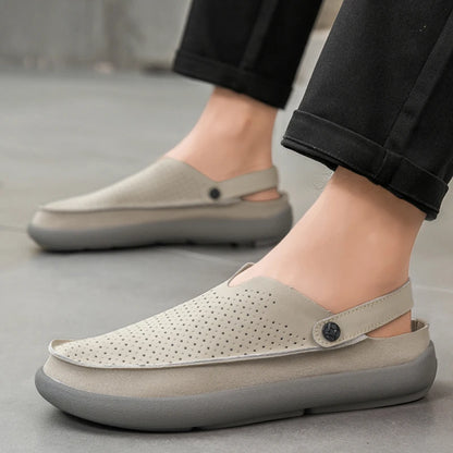 Men's Breathable perforated casual Dress sandals summer lightweight soft sole outdoor walking shoes fashion comfort tide shoes