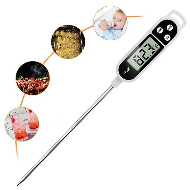 1pc Stainless steel probe cooking food, barbecue stove, water, milk, oil, liquid meat, digital kitchen thermometer