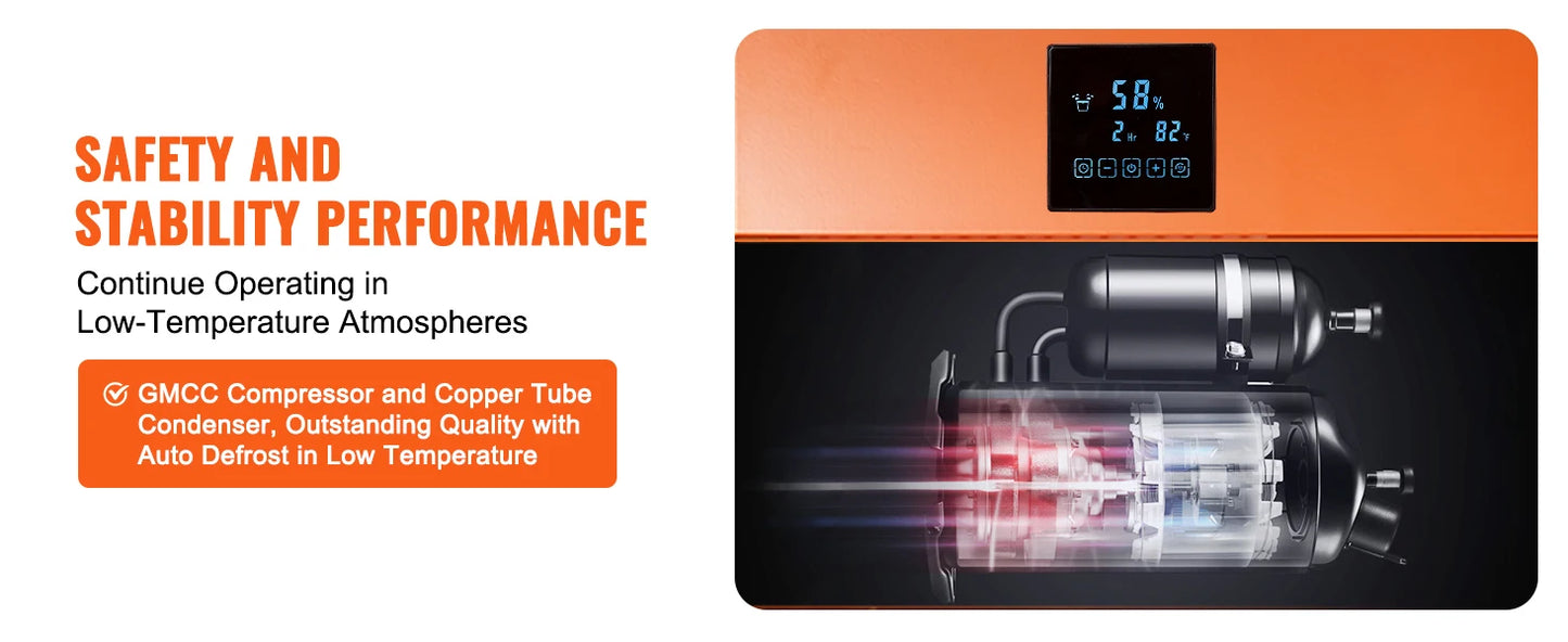 SucceBuy  Commercial Dehumidifier with Drain Hose for Crawl Spaces Basements Warehouse & Job Sites Large Capacity Dehumidifier