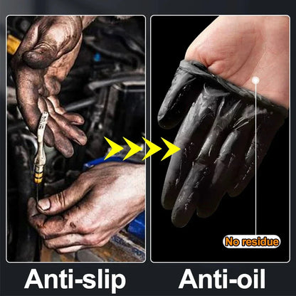 2-100PCS Heavy Duty Disposable Nitrile Gloves 8Mil Extra Thick Mechanic Glove with Textured Grip Antislip Safety Work Gloves
