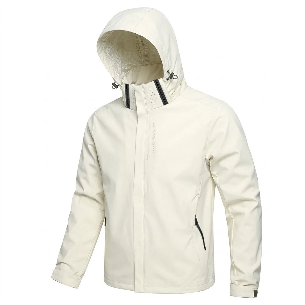 Mens Outdoor Waterproof Jacket Windproof Hoodie Coats Lightweight Cycling and Hiking Raincoat Work Jacket Man Climbing Outerwear
