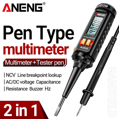 ANENG A3010 Pen-Type Multimeter 4000 Counts Digital True-RMS Backlight Multi Meter Auto Range Tester LCD Electrician Tester Tool