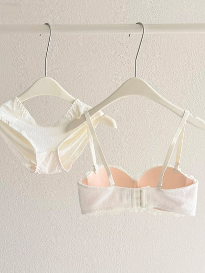 YEMOMO Lace Sexy Bra Set Padded Push Up Small Bust Lift Shaping Half Cup Concealed Bottom Intimate Underwear Set for Women  S-XL