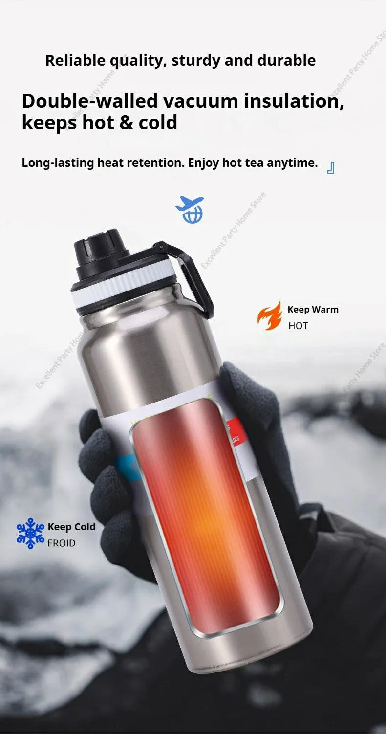 600/800/1000ML Sport Vacuum Flask Stainless Steel Thermal Water Bottle Car Insulated Cup Keeps Cold and Heat Travel Thermal Mug