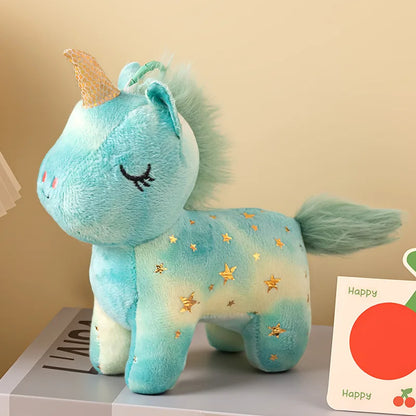 The Horse Cute Sparkly Star Pattern Plush Unicorn Doll Keychain Soft Fluffy Stuffed Toy Bag Pendant Claw Machine Prize Party