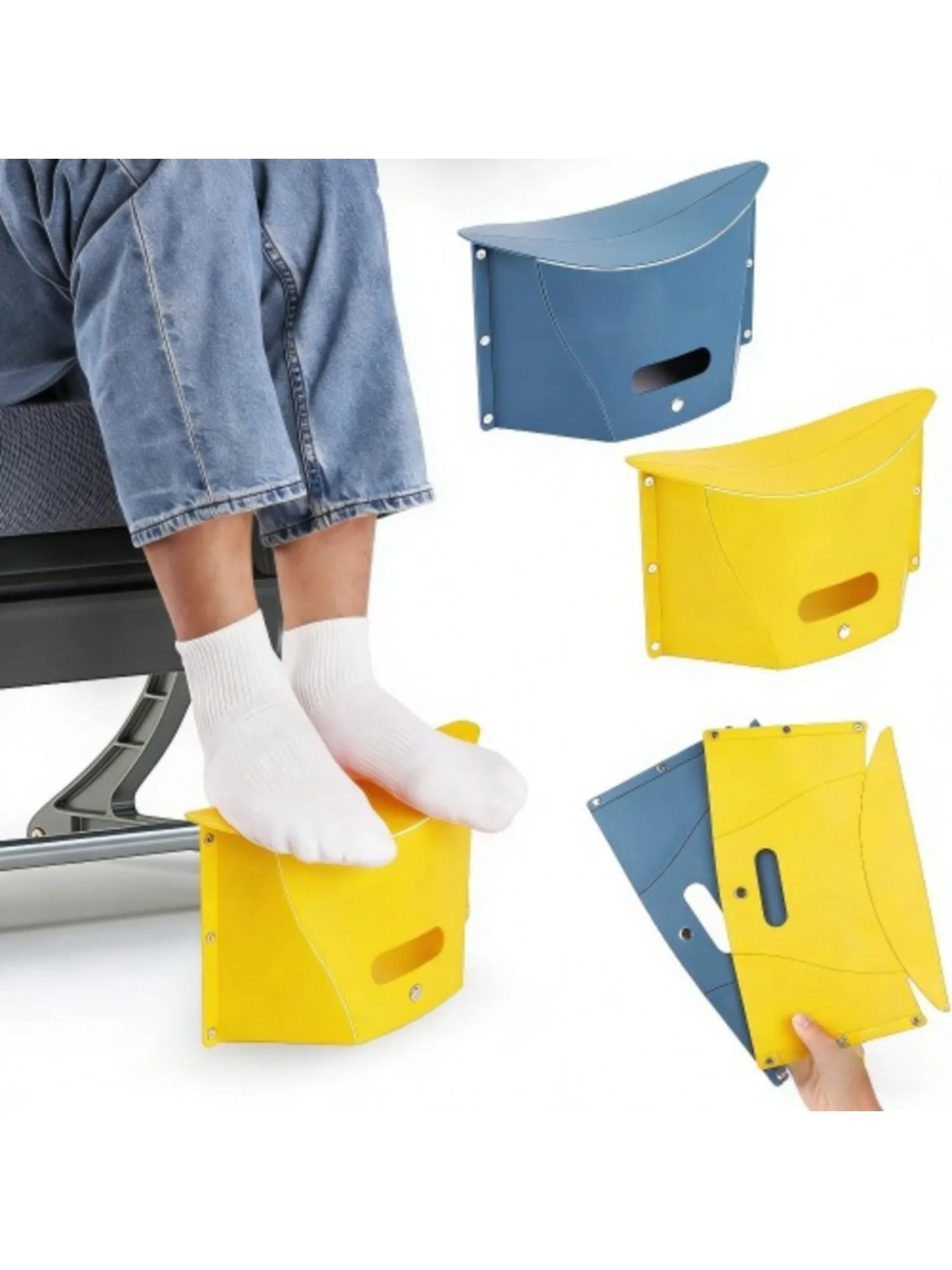 2 Foldable Portable Foot Pedals, Adjustable Under Desk Foot Stool, Comfort Footrest for Office Work & Long Distance Travel