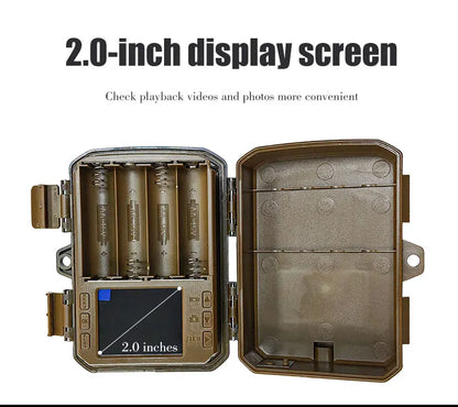 Hunting Trail Camera 16MP 1080P Wild Animal Detector Trail Camera HD Waterproof Monitoring Infrared Heat Sensing Night Vision