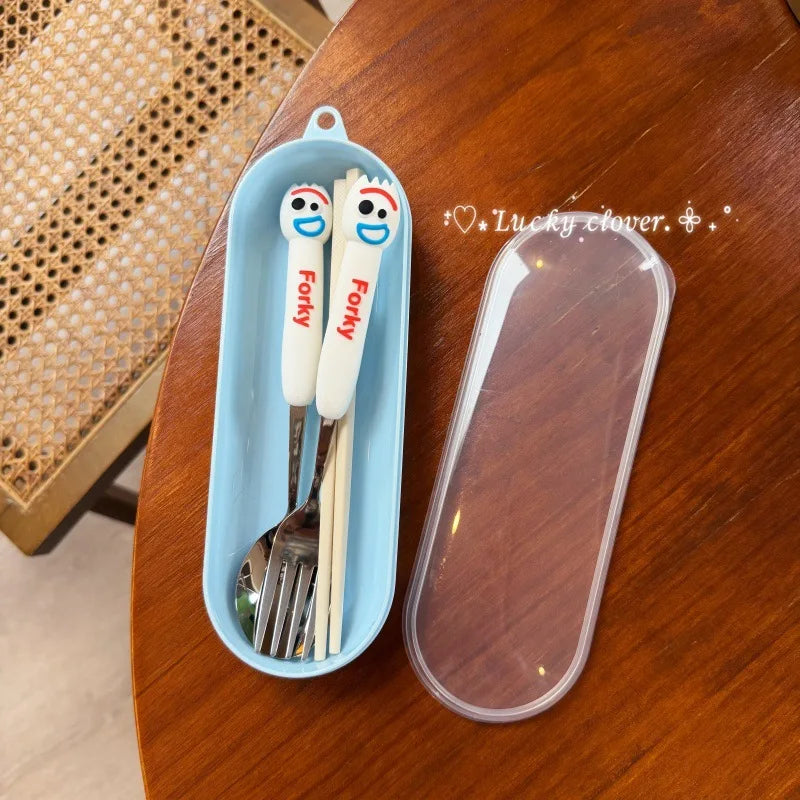 Toy Story 5 Spoon Fork Cutlery Set Woody Buzz Lightyear Jessie Forky Alien Cartoon Character Birthday Christmas Gift For Fans