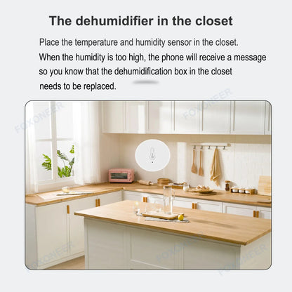 Tuya Zigbee Smart Temperature Humidity Sensor Indoor Hygrometer Controller Monitoring Work with Smart Speaker Alexa Google Home