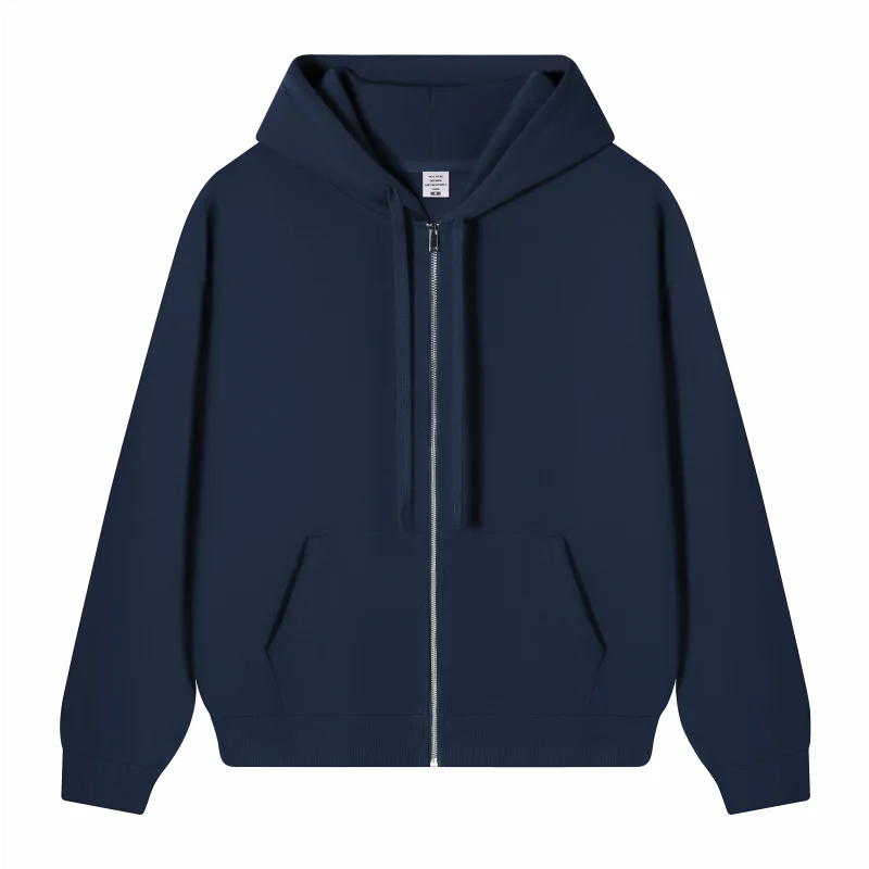 Bulk Custom Logo Full Zip Up Hoodie Unisex Sweatshirt Personalized Printing Embroidery Team Staff Uniform Work Jacket Men Women