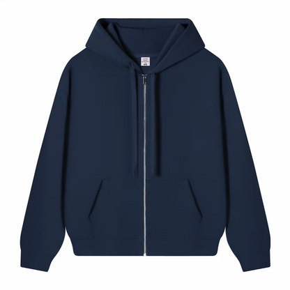 Bulk Custom Logo Full Zip Up Hoodie Unisex Sweatshirt Personalized Printing Embroidery Team Staff Uniform Work Jacket Men Women