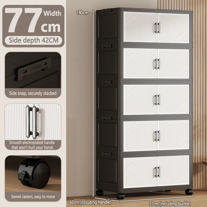 Thickened Multi-layer Storage Cabinet Home Living Room Mobile Organizer for Snacks Toys Miscellaneous Items Storage Cupboard