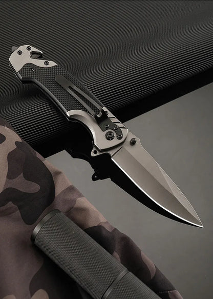 Compact folding knife with outdoor functions, stainless steel small knife, portable travel knife, fruit knife, for camping.