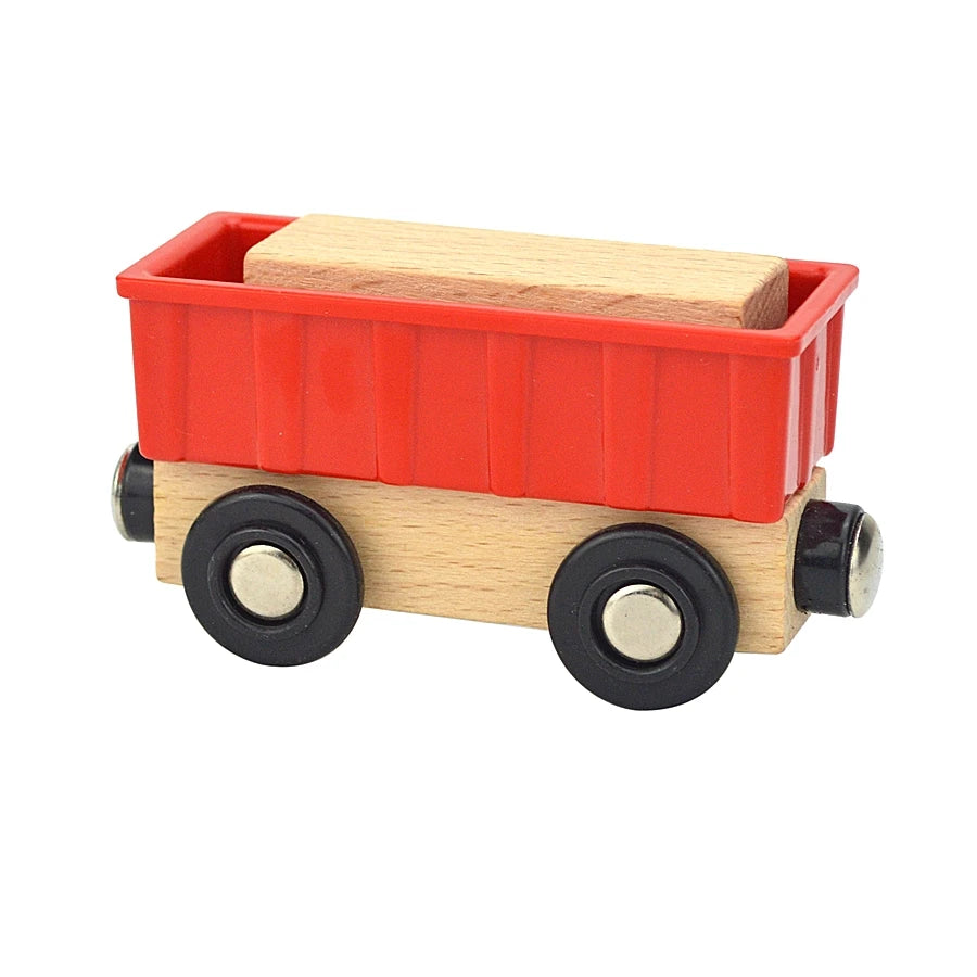 Wooden Magnetic Train Car Locomotive Toy Wood Railway Car Accessories Toys for Kids Gifts Fit Wood Biro themes Tracks
