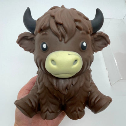 Jumbo Highland Cow Stress Balls Squishies Fidget Toy Squeeze Ball Fidget Toy for Adults Slow-Rising Stress Relief Squeeze Toy