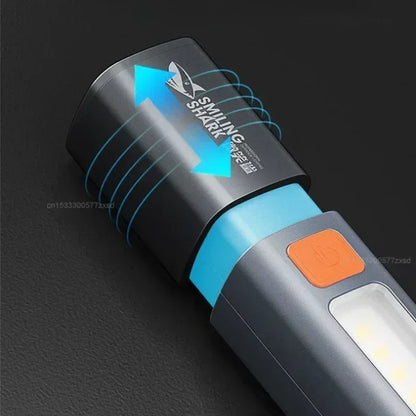 Mijia Outdoor Flashlight Portable Strong Light Variable Focus with Floodlight Side Lights Long Range Rechargeable Flashlight