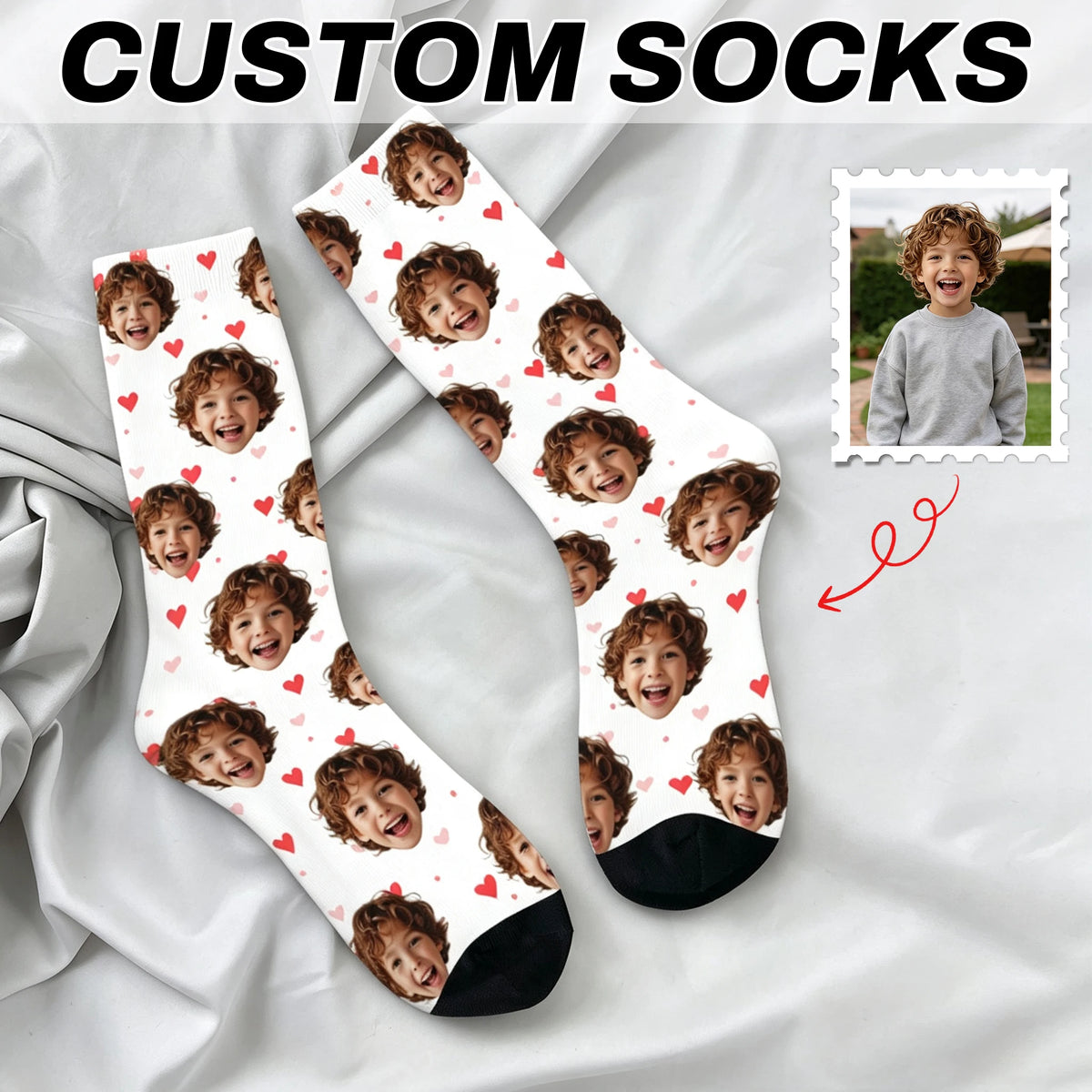 Novelty Custom Face Socks DIY Personalized Photo Custom Socks Crazy Funny Men's Socks Christmas Party Birthday Anniversary Gift