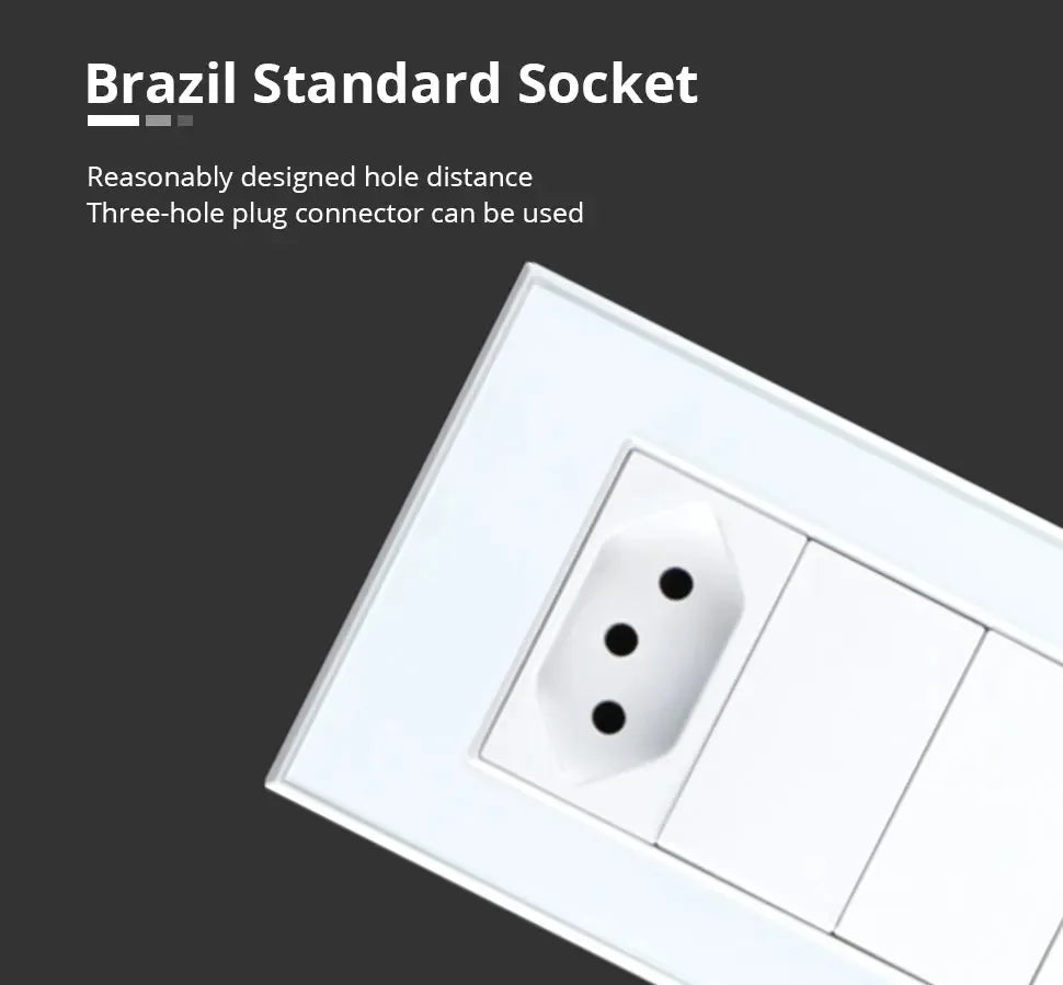Zemismart Zigbee Smart 10A 20A Brazil Socket Light Switch with Outlets Work with Tuya Smart Life App Alexa Google Home Control